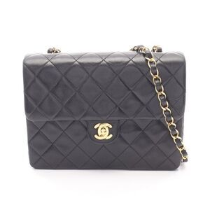 CHANEL Shoulder Bag Mini Matelasse 20 Black Lambskin (sheep Leather) Mini